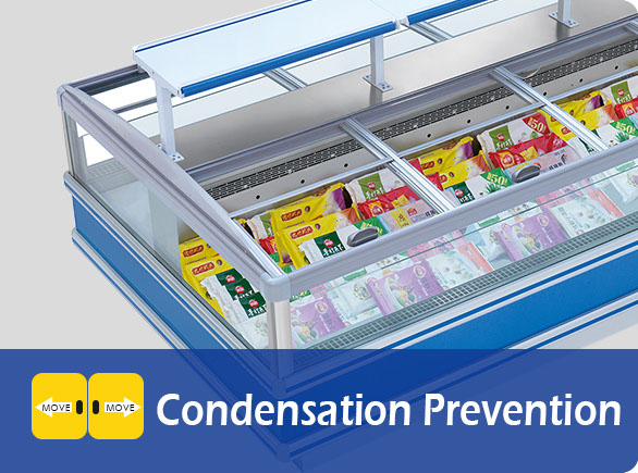 Condensation Prevention | NW-DG20SF-25SF-30SF grocery island display freezer