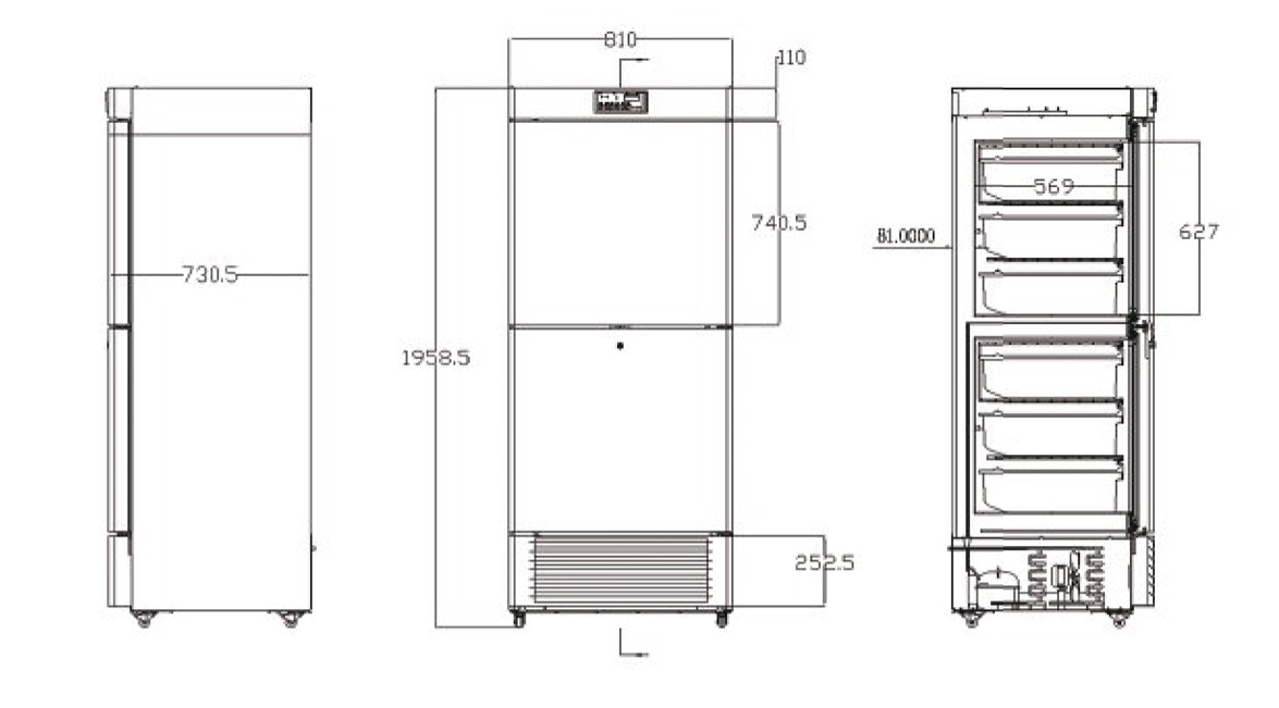 China Upright Double Door Laboratory Bio Freezer Refrigerator Price For