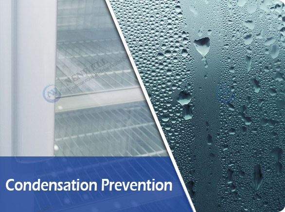 Condensation Prevention | NW-LG230XP-310XP-360XP single glass door bar fridge