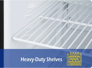 Heavy-Duty Shelves |  NW-SC35 Glass Counter Fridge