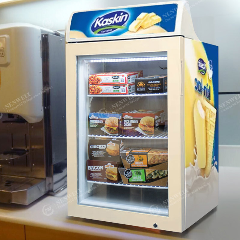Commercial Mini Ice Cream Glass Door Countertop Display Freezers