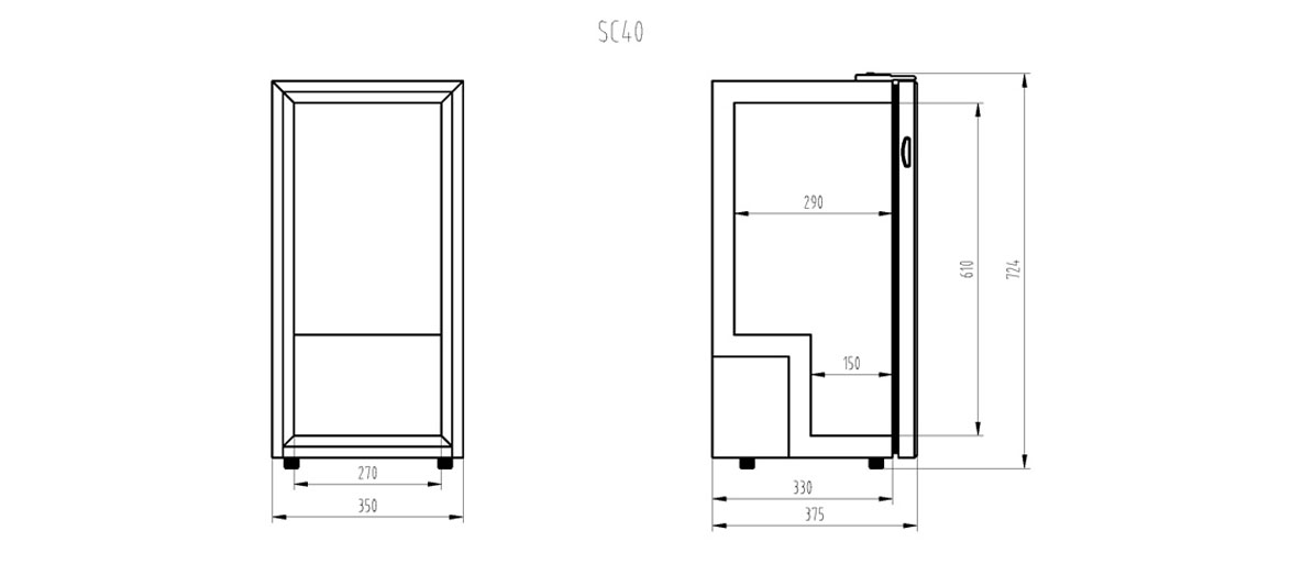 Dimensions | NW-SD98 Small Table Top Freezer