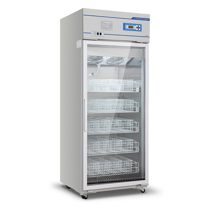 2ºC~6ºC Porta di vetro verticale Equipaggiamento di refrigerazione per banca di sangue medica