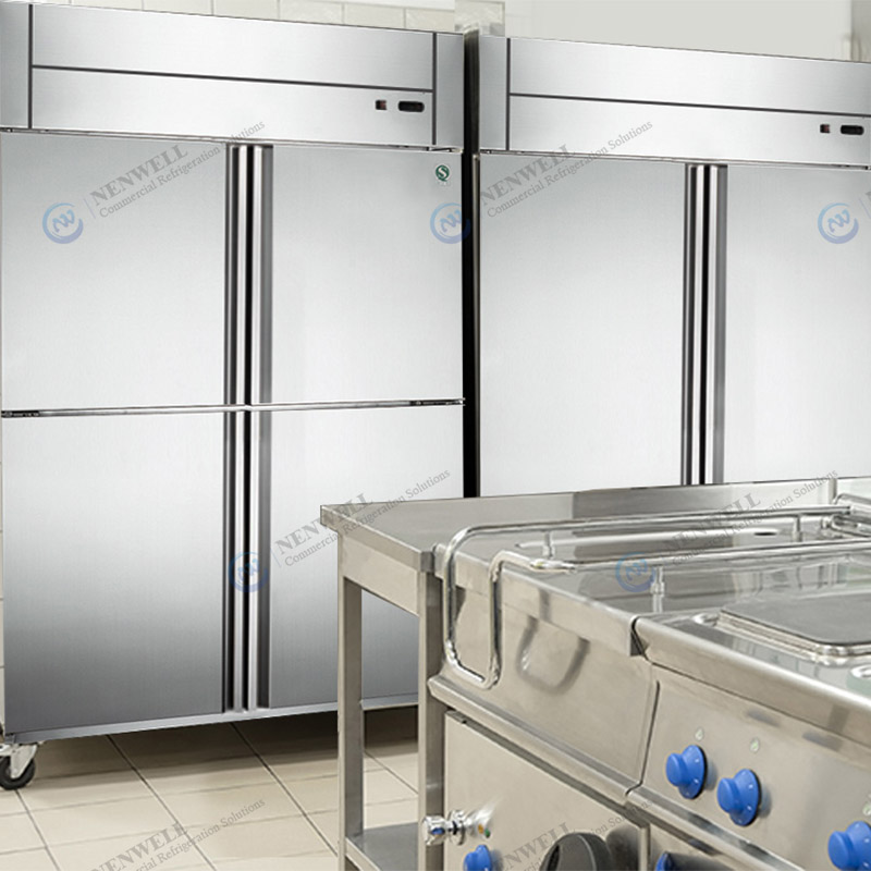 Commercial Kitchen Upright 2 Or 4 Door Stainless Steel Reach-In Coolers And Freezers