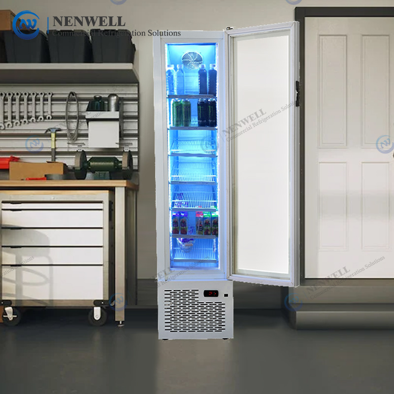 Komersyal nga Upright Single Glass Door Beverage Beer Display Cooler Slim Refrigerator Uban ang Tailor Made Design